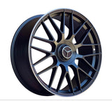Mercedes Matt Black Machine Lip 20 Inch Aftermarket Staggered Wheels