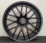 Mercedes Matt Black Machine Lip 20 Inch Aftermarket Staggered Wheels