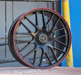 Mercedes 20 Inch Aftermarket Black With Red Lip Wheels To Suite A-E-C Class