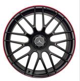 Mercedes 20 Inch Aftermarket Black With Red Lip Wheels To Suite A-E-C Class