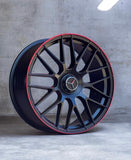 Mercedes 20 Inch Aftermarket Black With Red Lip Wheels To Suite A-E-C Class