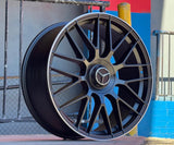 Mercedes Matt Black Machine Lip 20 Inch Aftermarket Staggered Wheels