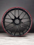 Mercedes 20 Inch Aftermarket Black With Red Lip Wheels To Suite A-E-C Class