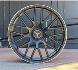 Mercedes Matt Black Machine Lip 20 Inch Aftermarket Staggered Wheels