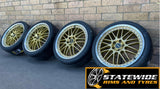 GENUINE 20 INCH SIMMONS OM1 STAGGERED GOLD WHEELS WITH TYRES