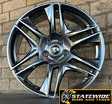 4X Holden Style Shadow Chrome HSV VF GTS MALOO 20” Staggered Wheels