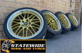GENUINE 20 INCH SIMMONS OM1 STAGGERED GOLD WHEELS WITH TYRES
