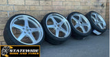 HOLDEN WALKY 20 INCH STAGGERED Silver Machine Lip WHEELS WITH TYRES