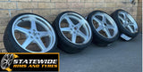 HOLDEN WALKY 20 INCH STAGGERED Silver Machine Lip WHEELS WITH TYRES